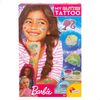 Barbie - Set De Tatuajes Infantiles Temporales. Incluye Purpurina De Colores Y Gemas Adhesivas Para Decorar