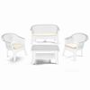 Conjunto Jardin Resina Veranda Blanco Con Cojines