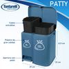 Cubo De Reciclaje "patty2" Con Dos Compartimentos Y Cubos Extraibles Color Azul