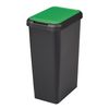 Papelera Touch&lift 45 Litros Color Negro Con Tapa Verde