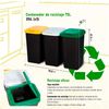 Set 3 Papeleras De Reciclaje De 75 Litros En Total Fabricadas En Plástico 79 X 33 X 48 Cm