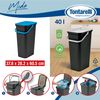 Papelera "moda" 40l Asa (cubo Negro-tapa Sapphir) Tontarelli