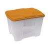 Caja De Plástico Mutliuse Con Fondo Transparente Y La Tapa Naranja L390x290xh272 Mm.