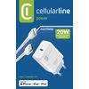 Cellularline Usb-c Charger Kit 20w Usb C A Lightning Charger Para Apple Iphone 8 Y Posterior Blanco