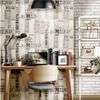 Urban Friends & Coffee Papel Pintado Tablas Madera Palabras Gris Negro Noordwand