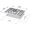 De'longhi Fft 57 Asv Hobs Cobre Integrado 68 Cm Encimera De Gas 5 Zona(s)