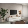 Mueble Bajo De Tv Emora 2 Cajones 204.7x39.8x43.2 Cm Color Color Natural Claro, Blanco Vente-unique