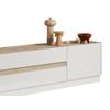 Mueble Bajo De Tv Emora 2 Cajones 204.7x39.8x43.2 Cm Color Color Natural Claro, Blanco Vente-unique