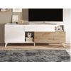 Mueble Bajo De Tv Donala 1 Cajón 181x42x67 Cm Color Color Natural Claro, Blanco Vente-unique