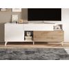 Mueble Bajo De Tv Donala 1 Cajón 181x42x67 Cm Color Color Natural Claro, Blanco Vente-unique