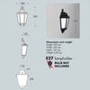 Aplique Farol De Pared Fumagalli Iesse Opal E27 Ip55