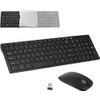 Teclado Inalambrico K-06 2,4g + Ratón Combinado Teclado Portátil Español Ñ Para Ordenador Pc Con Ratón + Funda Silicona (negro)