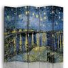 Legendarte - Biombo Noche Estrellada Sobre El Ródano - Vincent Van Gogh - Separador De Ambientes Para Interiores Cm. 180x170 (5 Paneles)