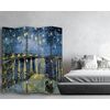 Legendarte - Biombo Noche Estrellada Sobre El Ródano - Vincent Van Gogh - Separador De Ambientes Para Interiores Cm. 180x170 (5 Paneles)