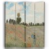 Legendarte - Biombo Amapolas En Argenteuil - Claude Monet - Separador De Ambientes Para Interiores Cm. 145x170 (4 Paneles)
