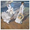 Legendarte - Cuadro Lienzo, Impresión Digital - Paseo Por La Playa - Joaquín Sorolla - Decoración Pared Cm. 90x90