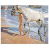 Legendarte - Cuadro Lienzo, Impresión Digital - El Baño Del Caballo - Joaquín Sorolla - Decoración Pared Cm. 50x60