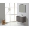 Mueble De Baño Suspendido De 80 Cm En Gris Con Lavabo Y Espejo 80x70 | Manhattan