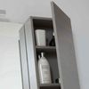 Mueble De Baño 120 Cm 2 Cajones Gris, Lavabo De Resina, Espejo Con Armario | Manhattan