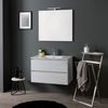 Mueble De Baño Suspendido 80 Cm Con Cajones Y Lavabo De Cerámica Gris | Berlin