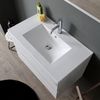 Mueble De Baño Suspendido 80 Cm Con Cajones Y Lavabo De Cerámica Gris | Berlin