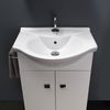 Mueble De Baño Pequeño Económico De 58 Cm Con Lavabo, Espejo Y Luz En Blanco