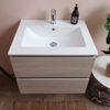 Mueble Baño 60cm 2 Cajones, Lavabo Y Espejo 60x80 Olmo León Berlin