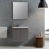 Mueble De Baño Con Lavabo De 60 Cm Con Puertas En Gris Modelo Vinci