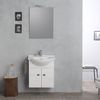 Mueble Suspendido 58cm Con Lavabo, Espejo Y Luz Roble Blanco | Facile