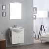 Mueble Suspendido 58cm Con Lavabo, Espejo Y Luz Roble Blanco | Facile