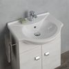 Mueble Suspendido 58cm Con Lavabo, Espejo Y Luz Roble Blanco | Facile