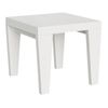 Mesa Extensible Cuadrada Pequeña 90x90/246 Cm Kristo Patas En V-color Blanco