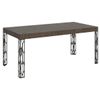 Mesa De Comedor Rectangular Gisa 160 Cm De Madera Oscura Con Patas De Metal Gris Oscuro