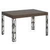 Mesa Extensible 6 A 10 Plazas L 130 A 234 Cm Madera Oscura Y Patas De Metal Gris Oscuro Gisa