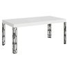 Mesa Extensible, 6 A 14 Plazas L 180 A 284 Cm, Fresno Blanco Y Patas De Metal Gris Oscuro Gisa