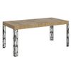 Mesa Extensible, 6 A 14 Plazas L 180 A 284 Cm, Madera Clara Y Patas De Metal Gris Oscuro Gisa