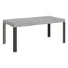 Mesa De Comedor Rectangular Liva 130 Cm Gris Hormigón Con Patas De Metal Gris Oscuro