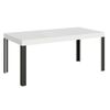 Mesa De Comedor Liva 180 Cm Rectangular De Fresno Blanco Con Patas De Metal Gris Oscuro