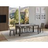 Mesa De Comedor Rectangular Liva 180 Cm Gris Hormigón Con Patas De Metal Gris Oscuro