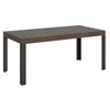 Mesa De Comedor Liva 180 Cm Rectangular De Madera Oscura Con Patas De Metal Gris Oscuro