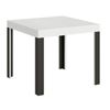 Mesa Cuadrada Extensible Liva De 4 A 12 Plazas De 90 A 246 Cm Patas De Fresno Blanco Y Metal Gris Oscuro