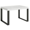 Mesa Extensible Moderna Tiroz, De 4 A 10 Plazas, De 130 A 234 Cm De Ancho, Blanca Con Patas De Metal Antracita