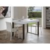 Mesa Extensible Moderna Tiroz, De 4 A 10 Plazas, De 130 A 234 Cm De Ancho, Blanca Con Patas De Metal Antracita