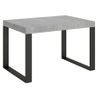 Mesa Extensible Moderna De 4 A 10 Plazas L 130 A 234 Cm Gris Hormigón Y Patas De Metal Antracita Tiroz