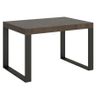 Mesa Extensible Moderna, De 4 A 10 Plazas, L 130 A 234 Cm, Madera Oscura Y Patas De Metal Antracita, Tiroz