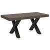 Mesa De Comedor Rectangular Tsara 130 Cm De Madera Oscura Con Patas De Metal Gris Oscuro