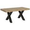 Mesa De Comedor Rectangular Tsara 160 Cm De Madera Clara Con Patas De Metal Gris Oscuro