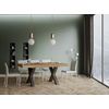 Mesa De Comedor Rectangular Tsara 160 Cm De Madera Clara Con Patas De Metal Gris Oscuro