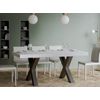 Mesa De Comedor Rectangular Tsara De Fresno Blanco Con Patas De Metal Gris Oscuro 180 Cm