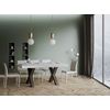 Mesa De Comedor Rectangular Tsara De Fresno Blanco Con Patas De Metal Gris Oscuro 180 Cm